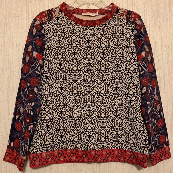 Tory Burch Tops - Tory Burch Ronnie Print Pullover Long Sleeve Shirt